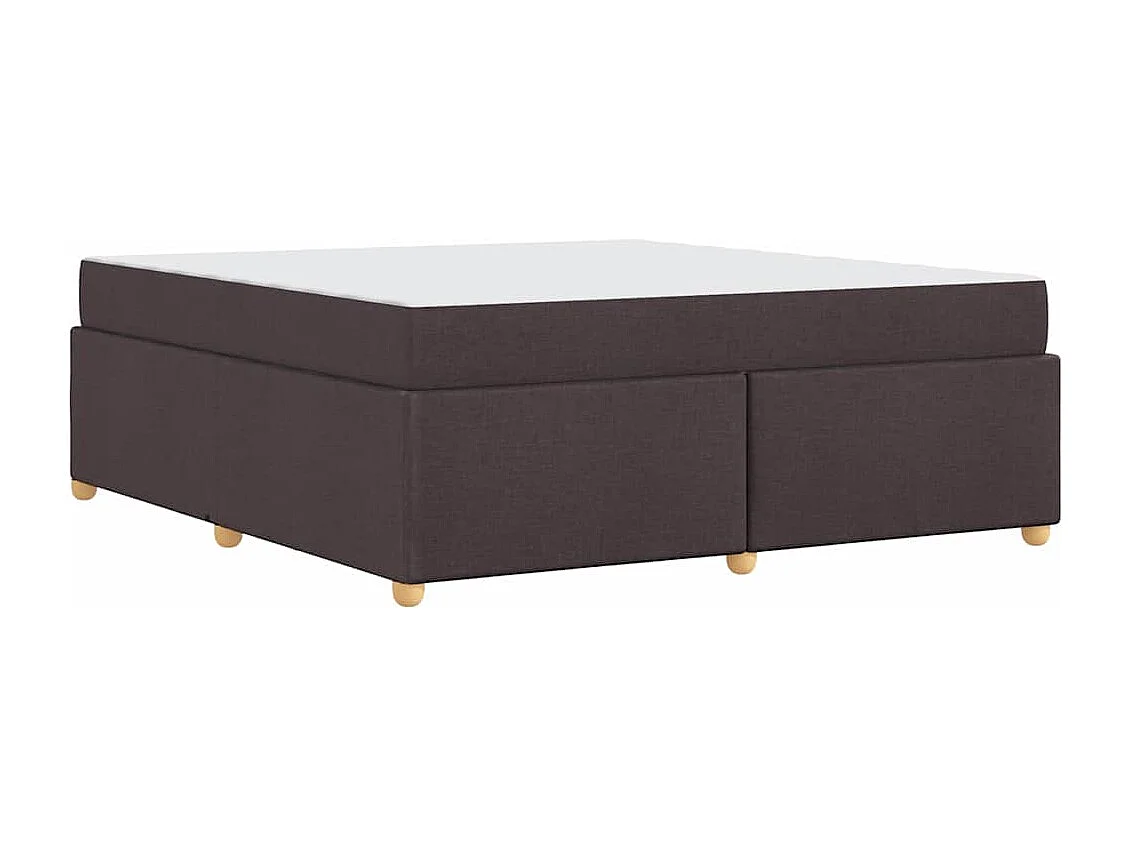 Estructura de cama con colchón Marrón oscuro 180 x 200 cm tela