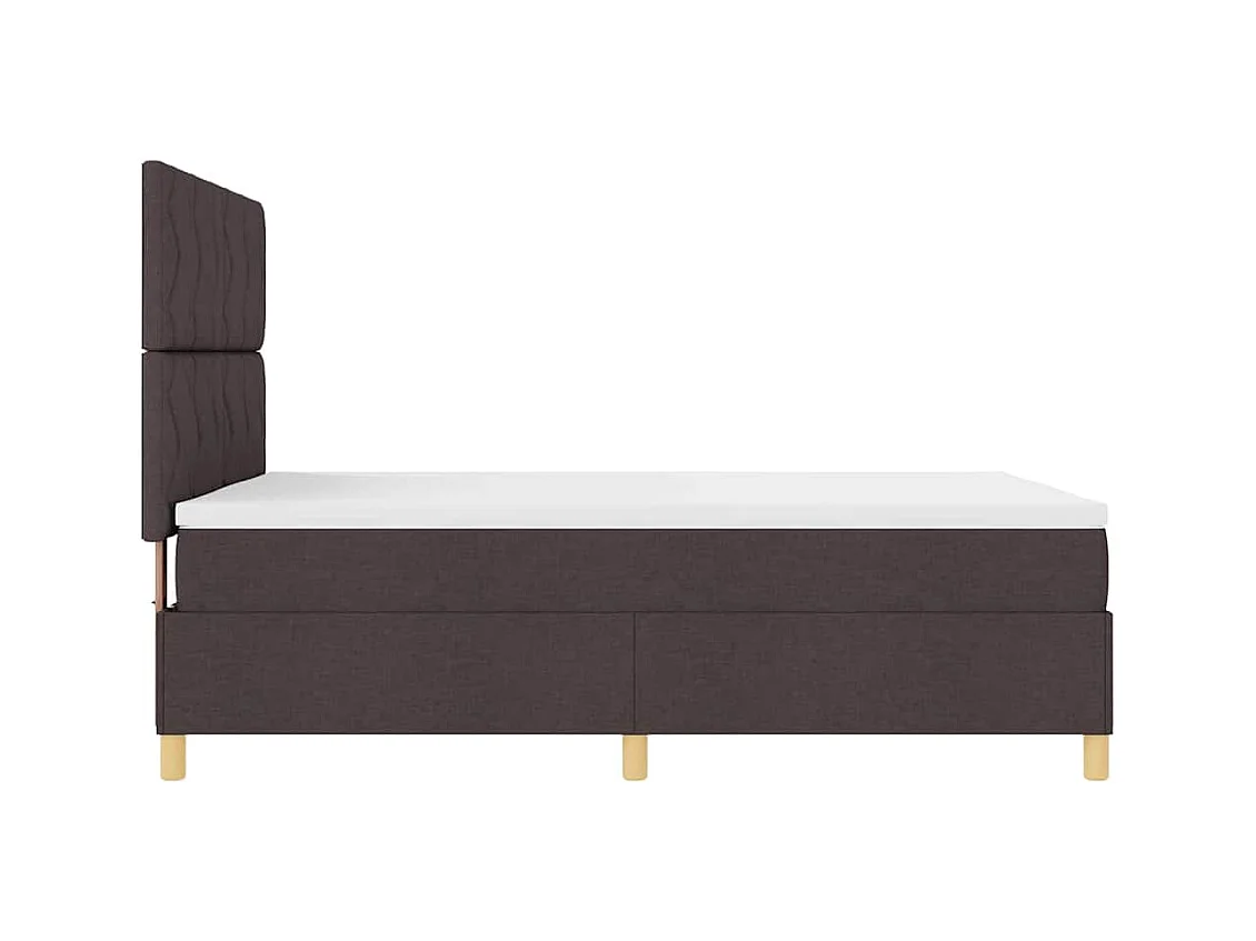 Cadre de lit avec matelas Marron foncé 140 x 200 cm tissu
