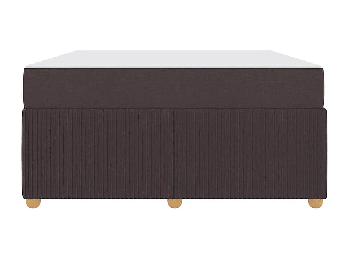 Estructura de cama con colchón Marrón oscuro 160 x 200 cm tela