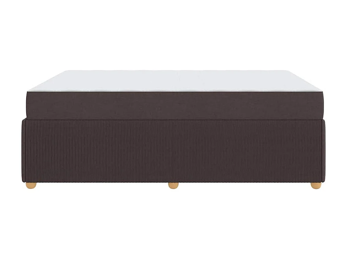 Estructura de cama con colchón Marrón oscuro 160 x 200 cm tela