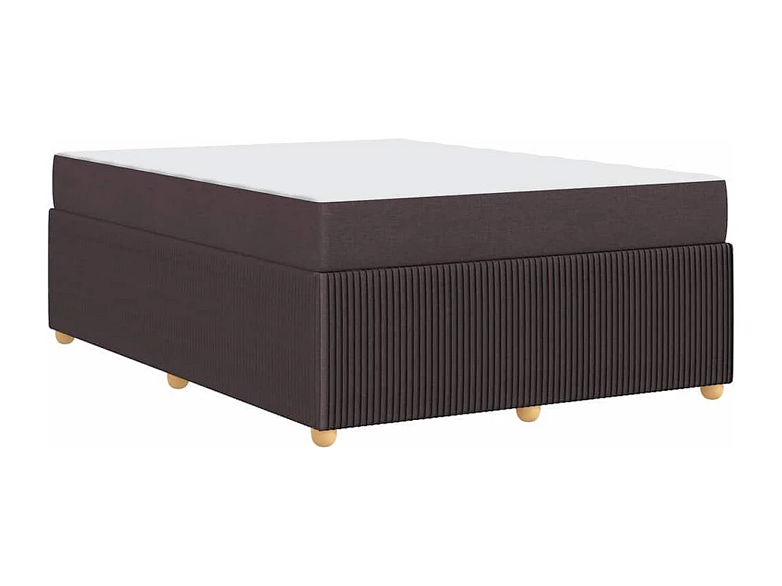 Estructura de cama con colchón Marrón oscuro 160 x 200 cm tela