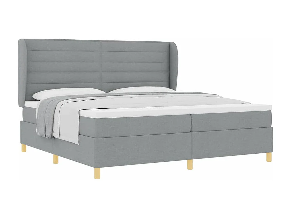 Cadre de lit avec matelas gris foncé 90x190 cm Gris clair