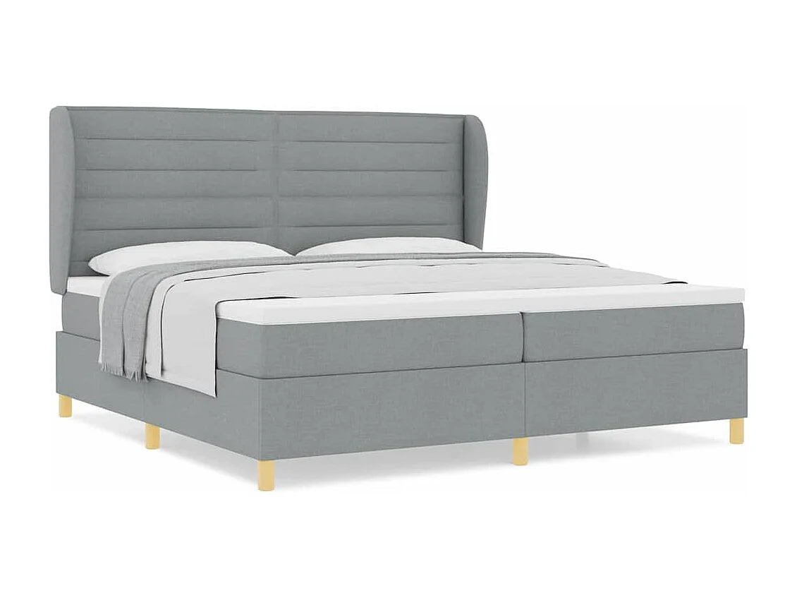 Cadre de lit avec matelas gris foncé 90x190 cm Gris clair