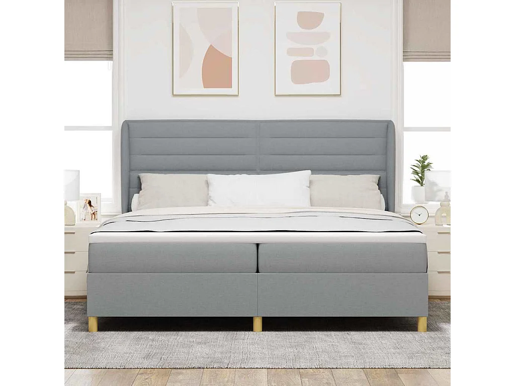 Cadre de lit avec matelas gris foncé 90x190 cm Gris clair