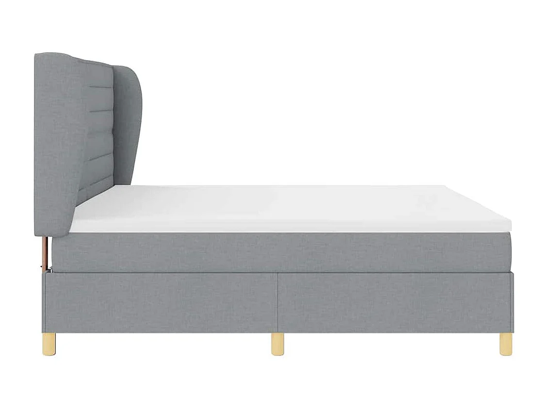 Cadre de lit avec matelas gris foncé 90x190 cm Gris clair
