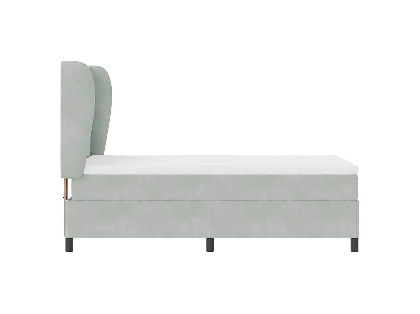 Cadre de lit avec matelas Gris clair 90 x 190 cm Velours