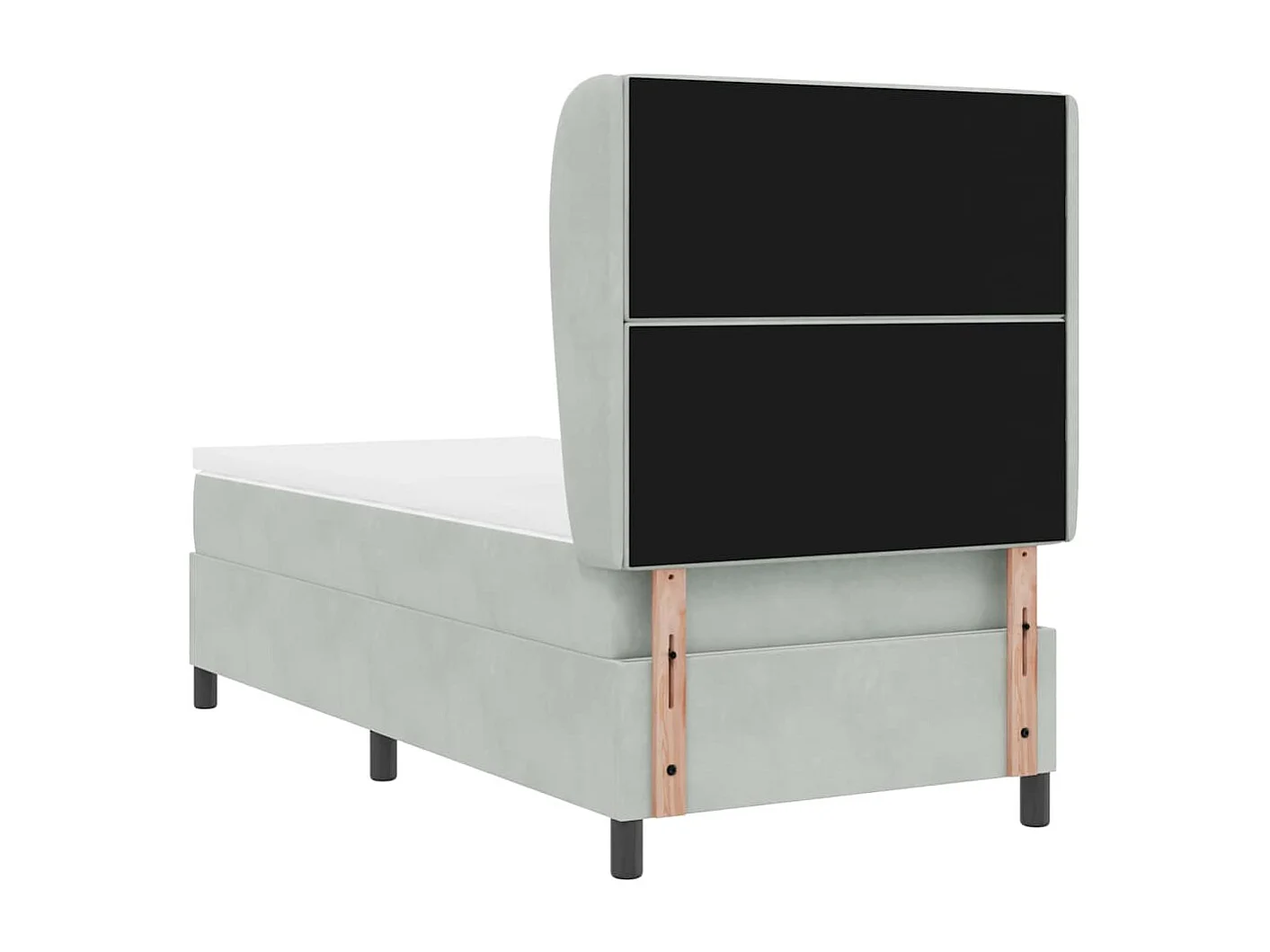 Cadre de lit avec matelas Gris clair 90 x 190 cm Velours