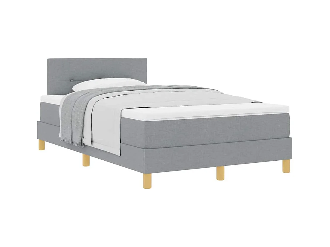 Cadre de lit avec matelas Gris clair 120 x 200 cm tissu