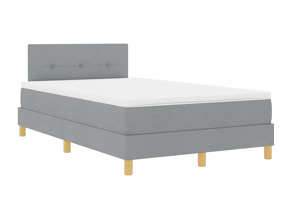 Cadre de lit avec matelas Gris clair 120 x 200 cm tissu