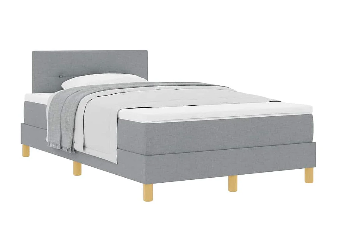 Cadre de lit avec matelas Gris clair 120 x 200 cm tissu