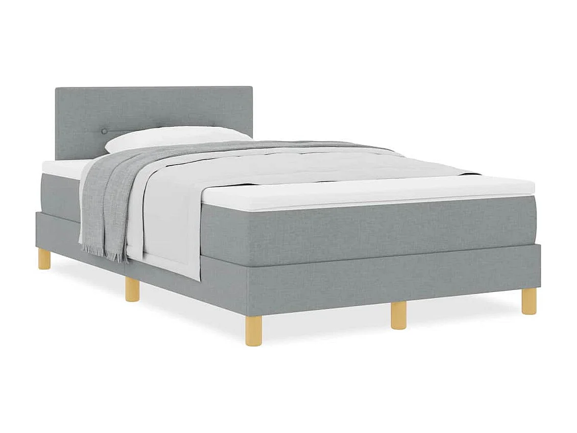Cadre de lit avec matelas Gris clair 120 x 200 cm tissu