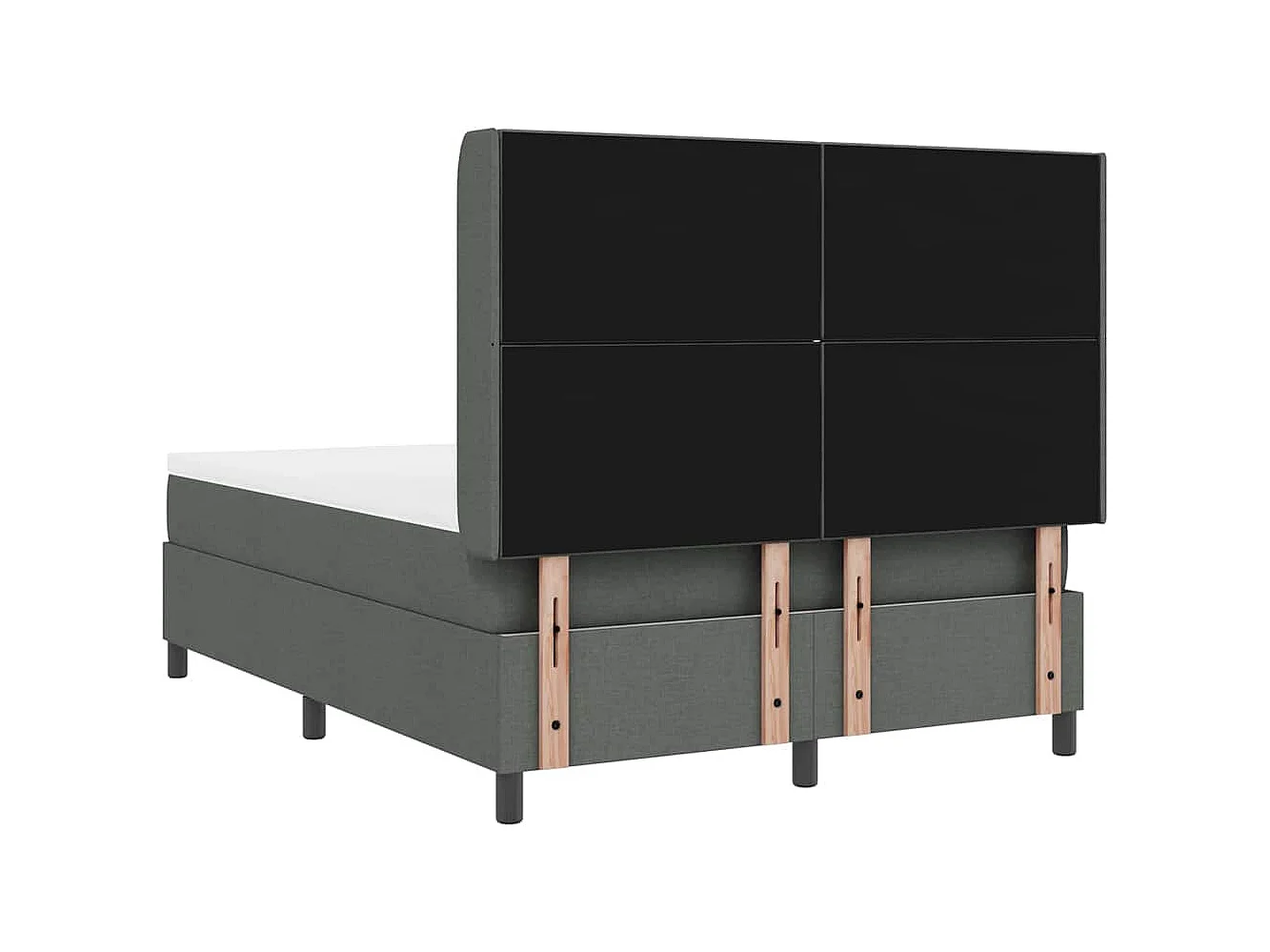 Cama Box com colchão Cinzento escuro 140 x 200 cm tecido