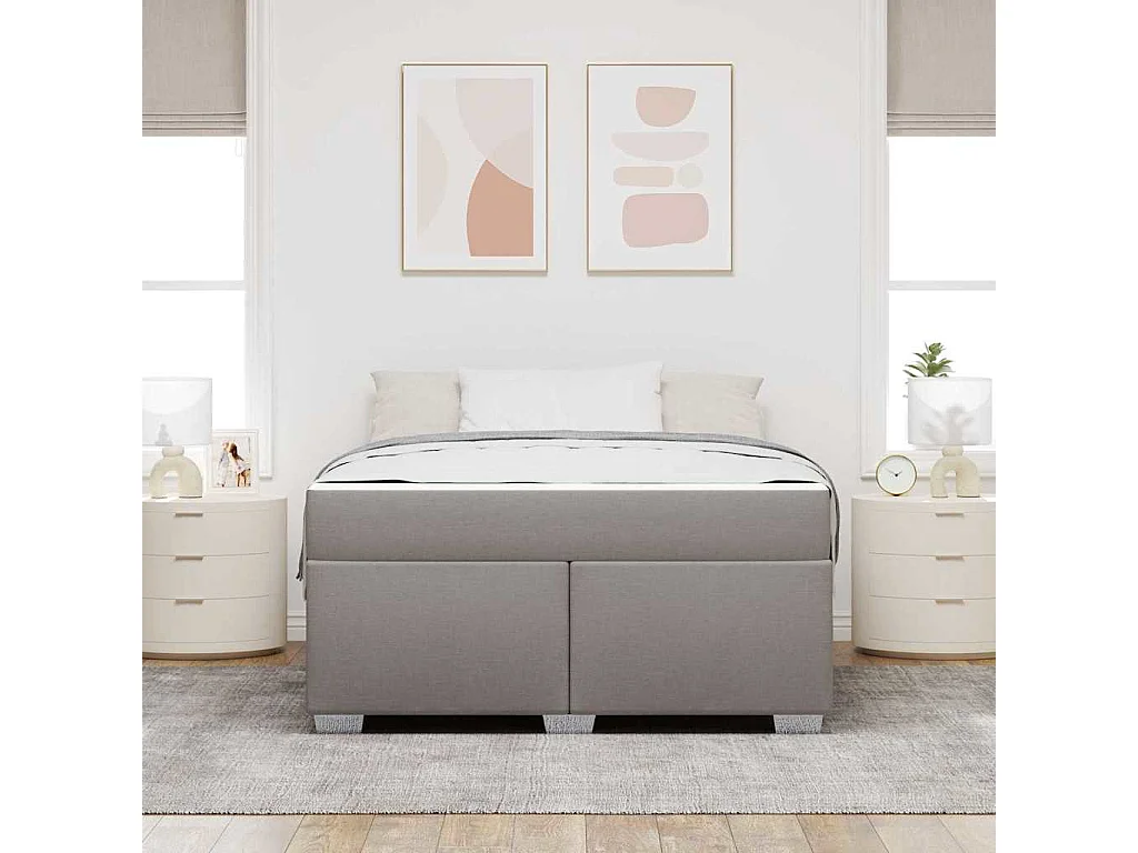 Cadre de lit Taupe 160 x 200 cm tissu