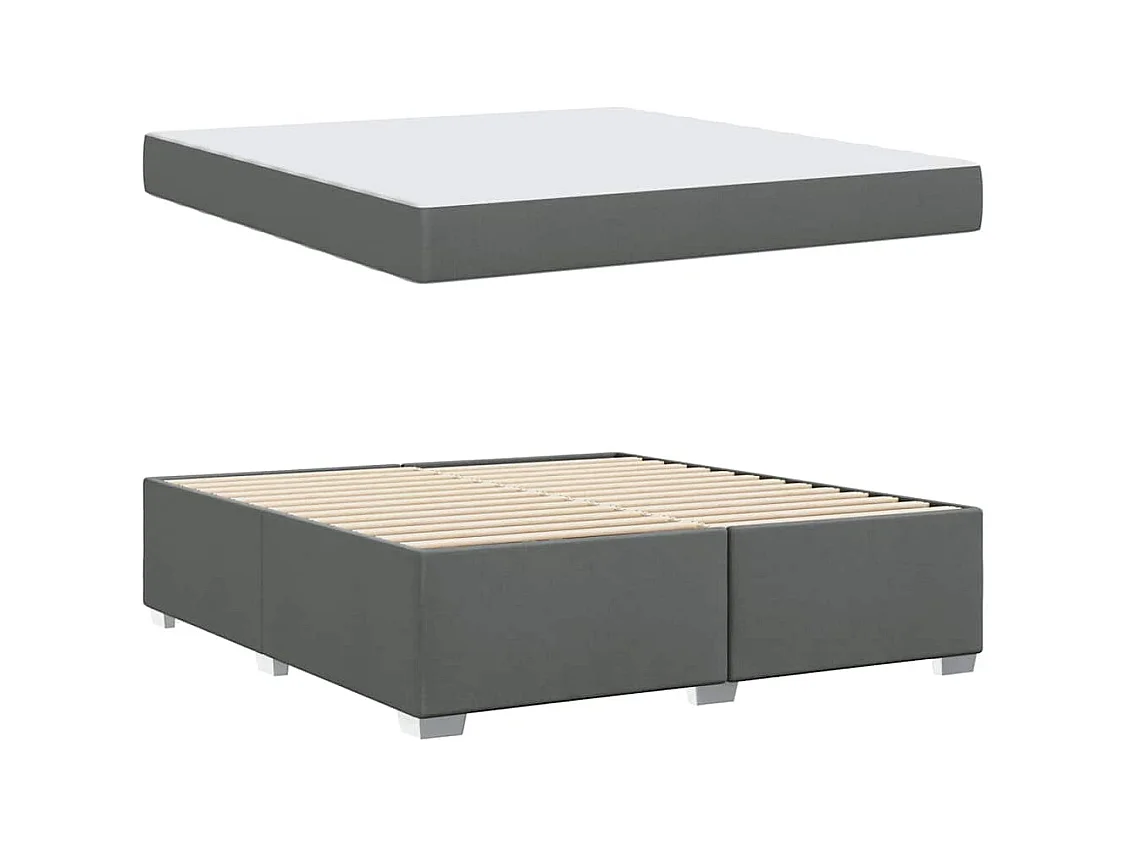 Cadre de lit Gris foncé 180 x 200 cm tissu