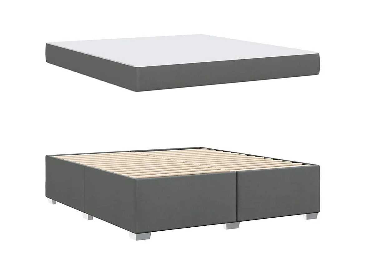 Cadre de lit Gris foncé 180 x 200 cm tissu