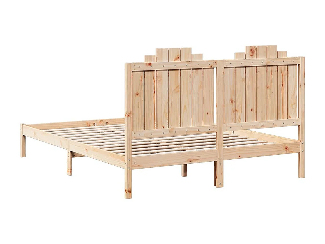 Cadre de lit extra long sans matelas 140x210 cm bois massif