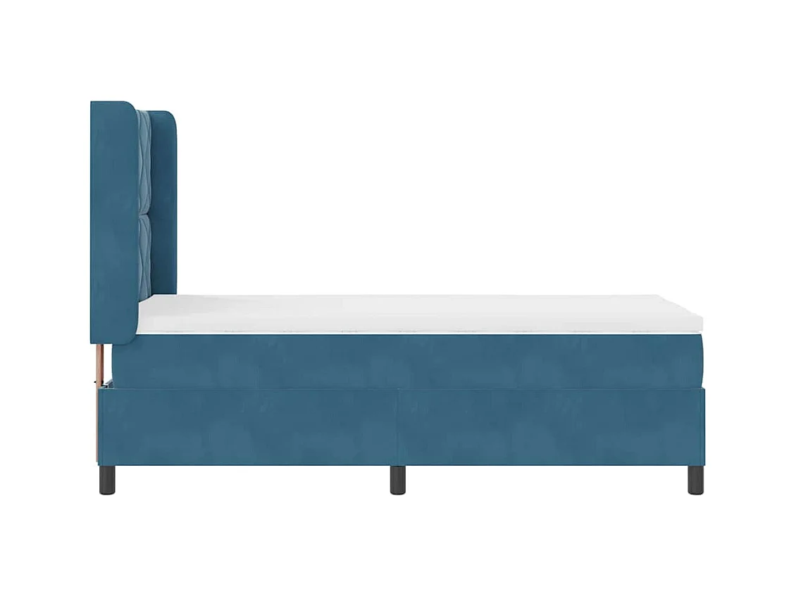 Cadre de lit avec Matelas LED Bleu 90 x 190 cm Velours