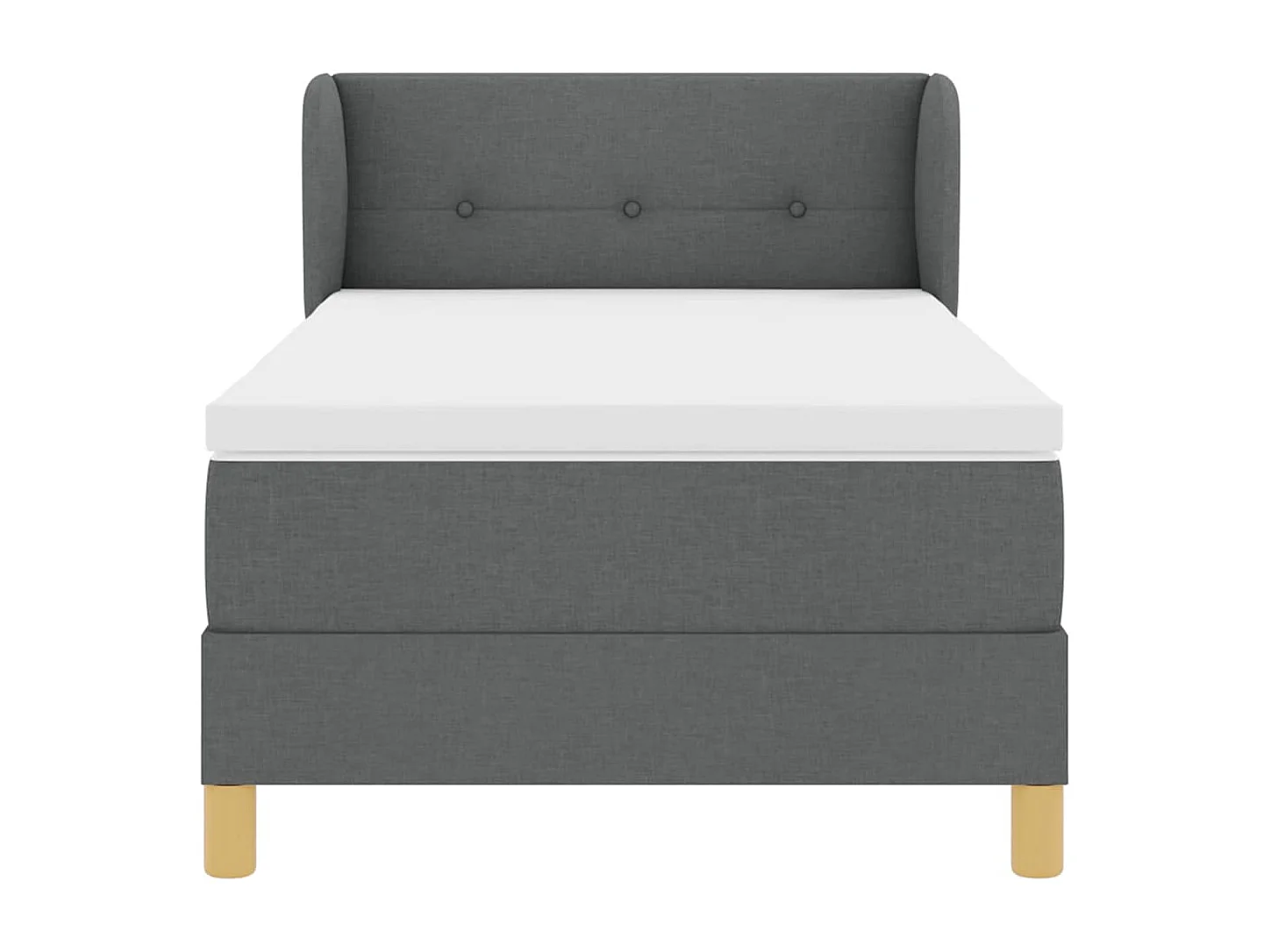 Cadre de lit avec Matelas Crème 90x200 cm Tissu Gris foncé