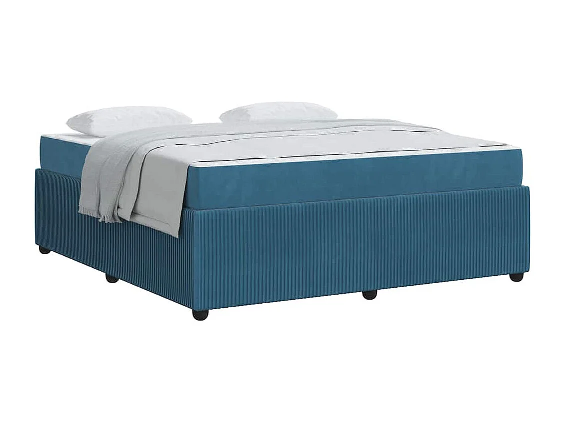 Bedframe met matras met matras Blauw 180 x 200 cm Fluweel