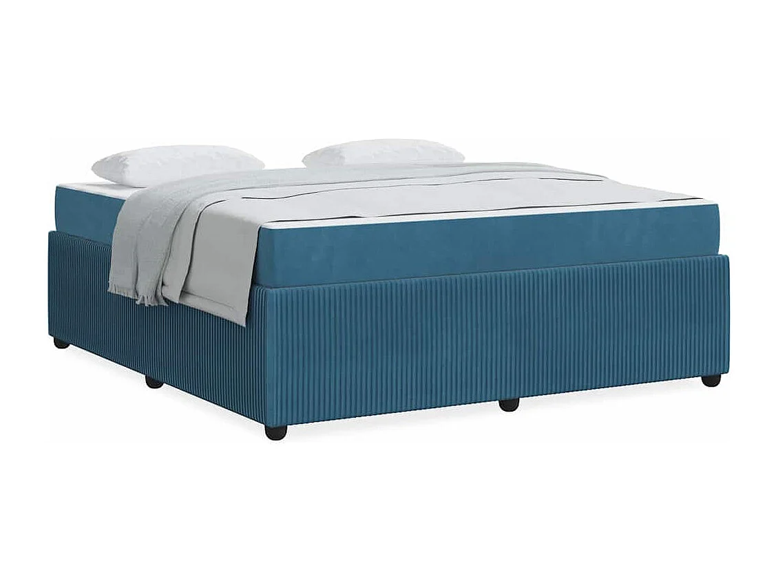 Bedframe met matras met matras Blauw 180 x 200 cm Fluweel