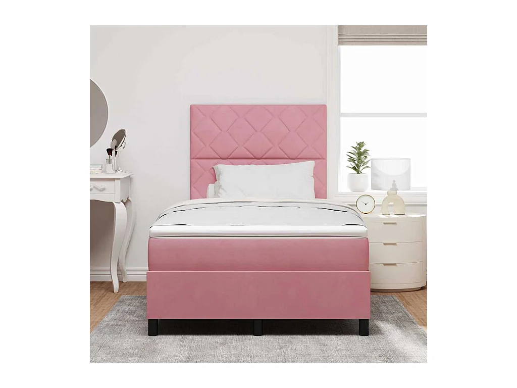 Boxspring bed met matras Roze 120 x 190 cm Fluweel
