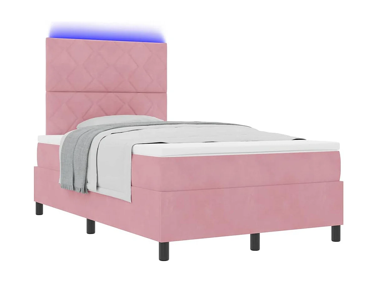 Cadre de lit avec matelas Rose 120 x 190 cm Velours