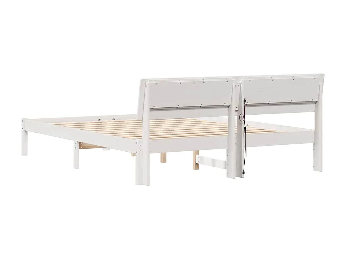 Cadre de lit Blanc 160 x 200 cm Bois massif en pin