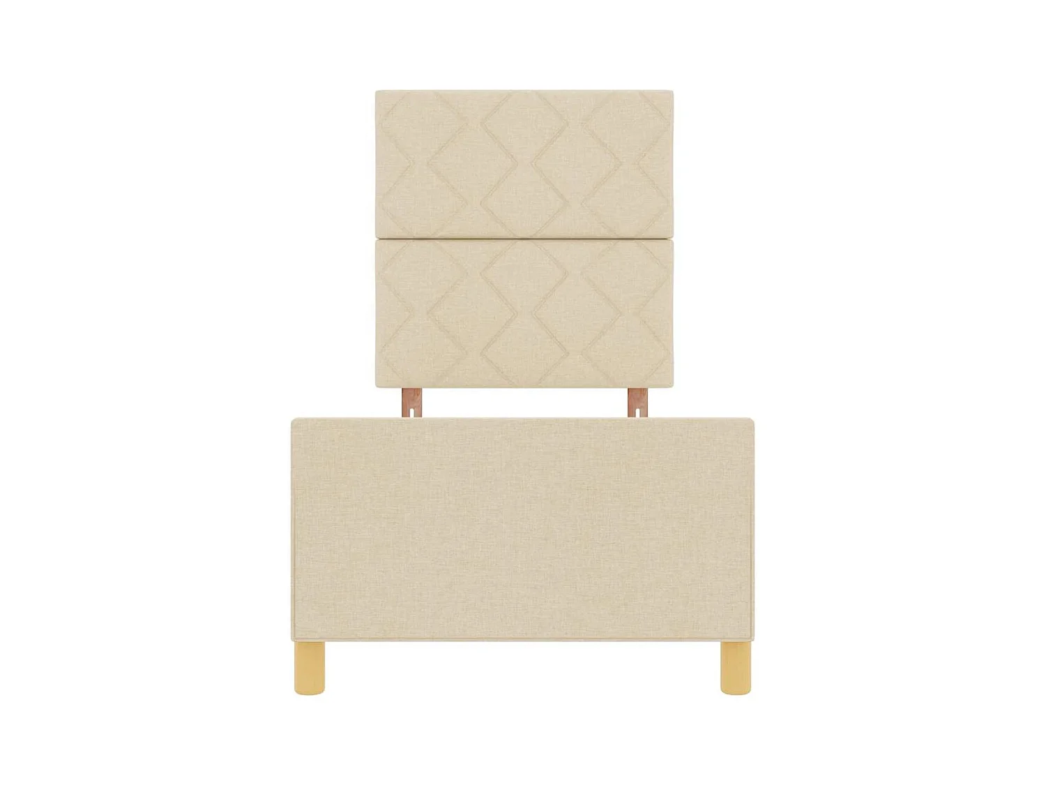 Cadre de lit avec tête de lit Crème 80 x 200 cm tissu