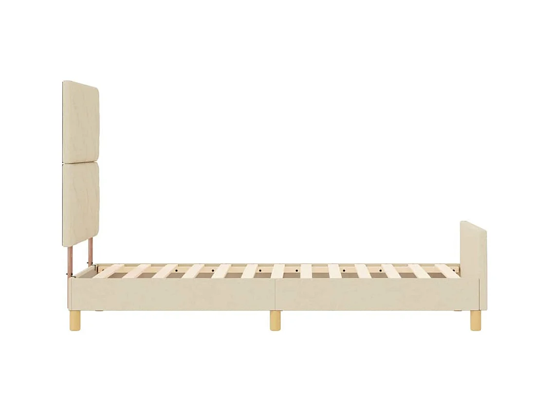 Cadre de lit avec tête de lit Crème 80 x 200 cm tissu