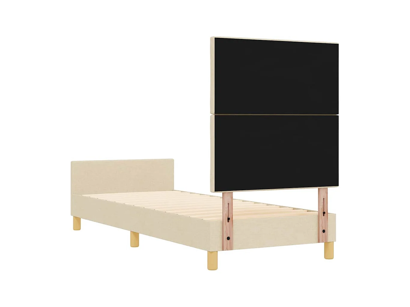 Cadre de lit avec tête de lit Crème 80 x 200 cm tissu