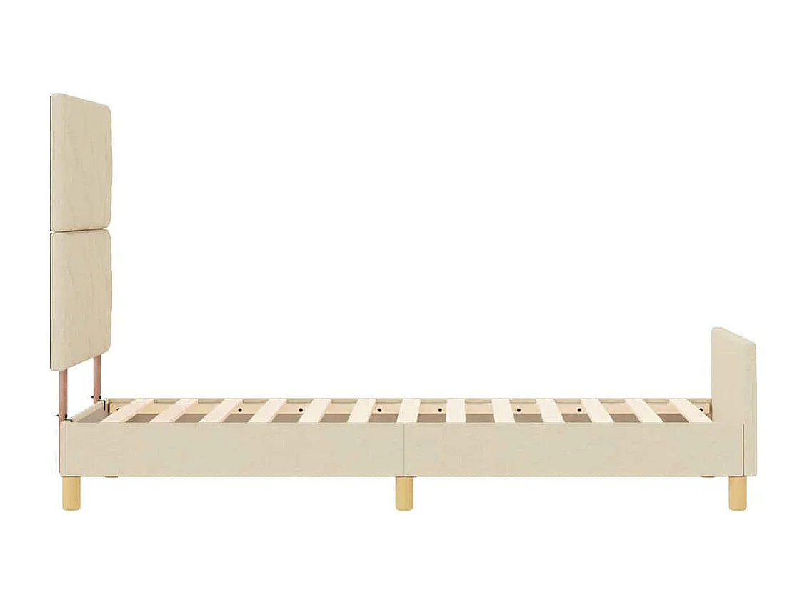 Estructura de cama con cabecera Crema 80 x 200 cm tela