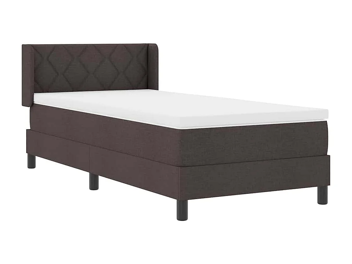 Cama box spring con colchón Marrón Oscuro 90 x 190 cm