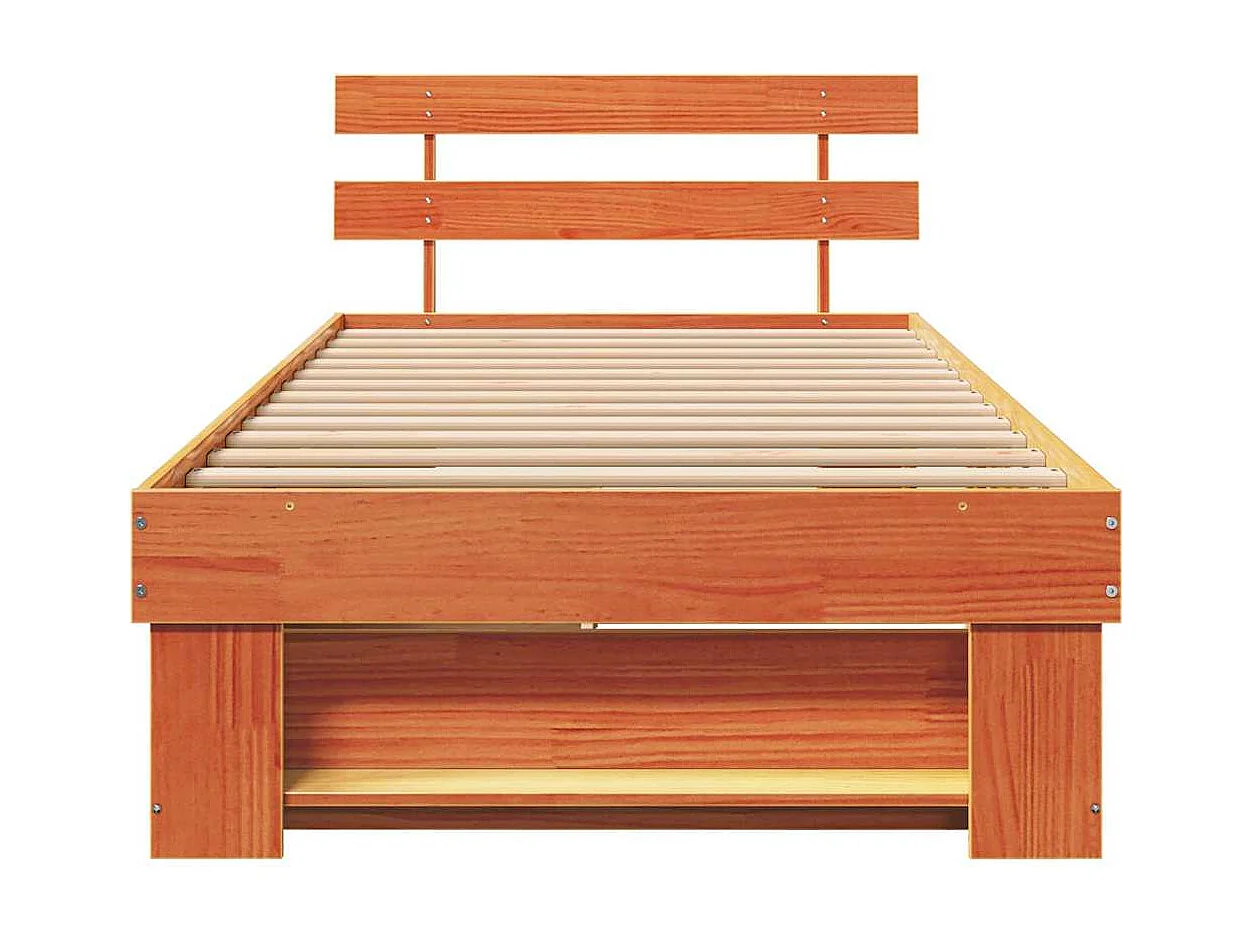 Cadre de lit Marron cire 100 x 200 cm Bois massif en pin