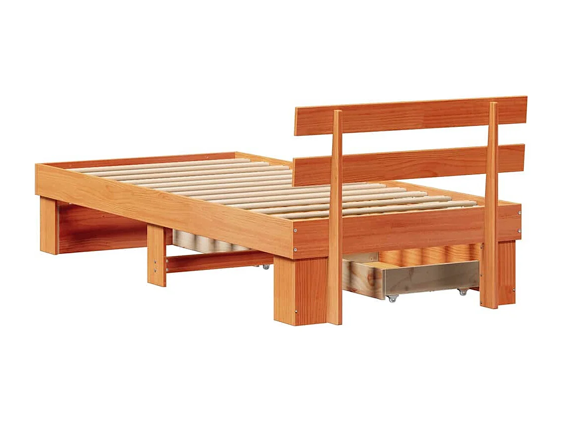 Cadre de lit Marron cire 100 x 200 cm Bois massif en pin