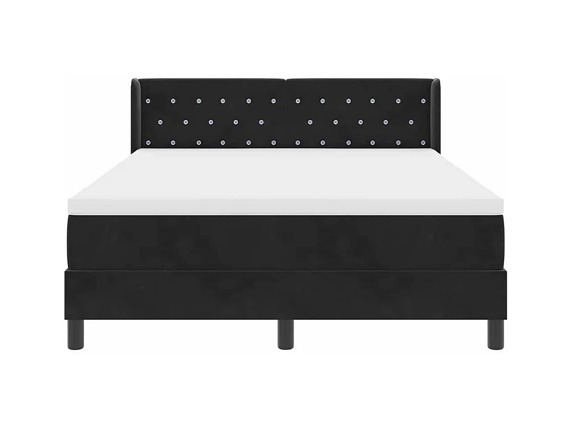 Cadre de lit avec matelas noir 100x200 cm en velours Noir
