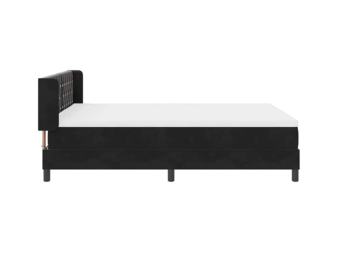 Cadre de lit avec matelas noir 100x200 cm en velours Noir
