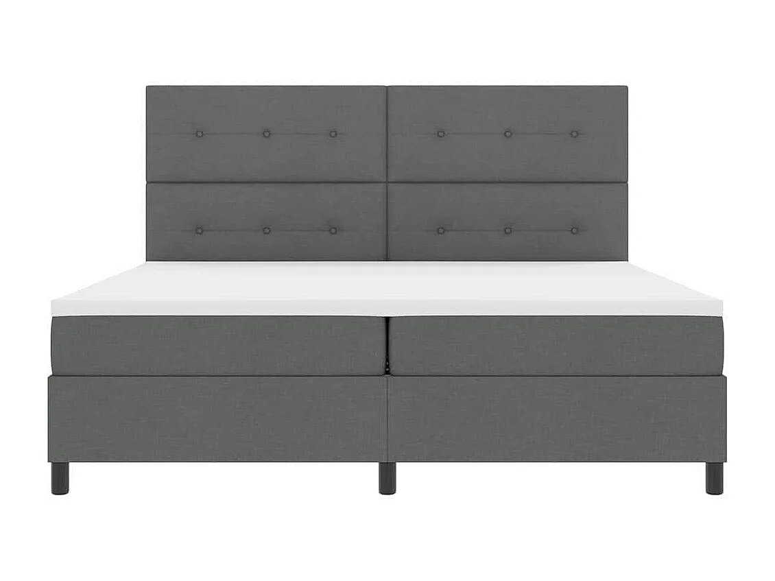 Cama tipo Box Spring con colchón Gris oscuro 200 x 200 cm tela