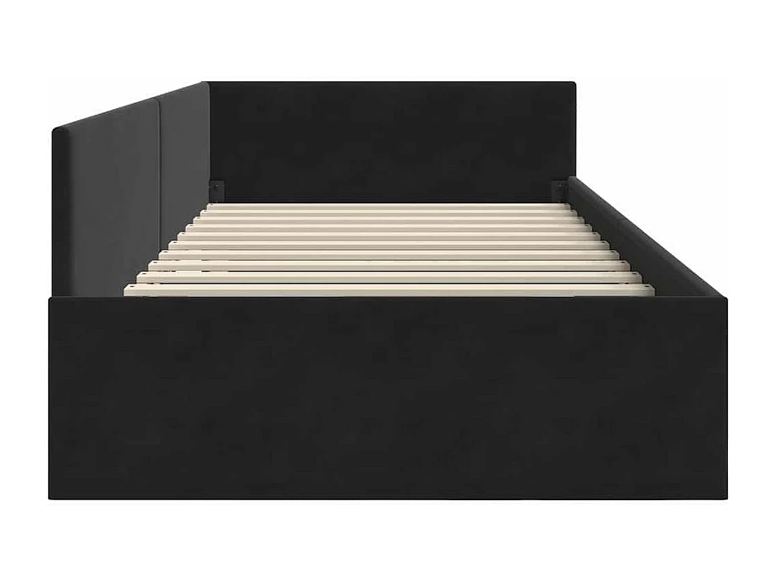 Cadre de lit d'angle Autre avec tête de lit Noir 80 x 200 cm