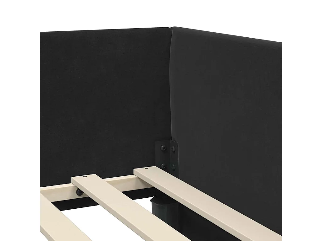 Cadre de lit d'angle Autre avec tête de lit Noir 80 x 200 cm