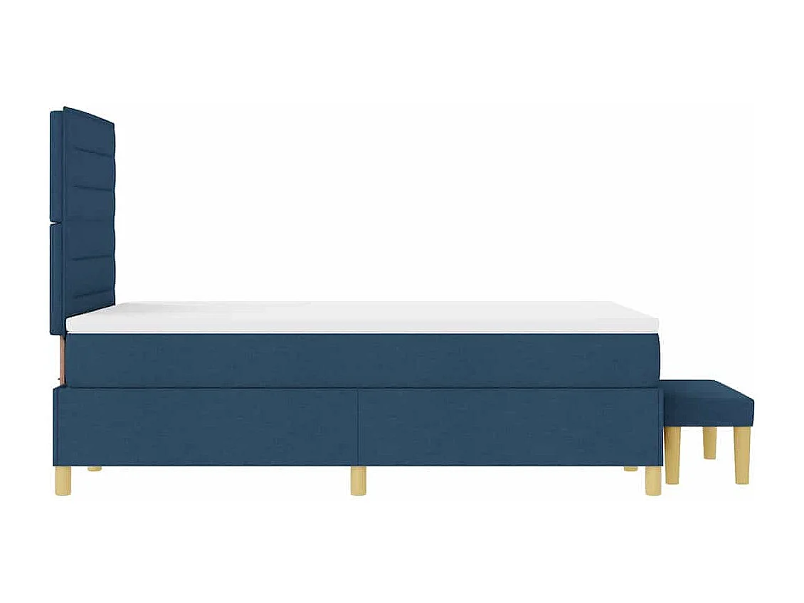 Cama tipo Box Spring con colchón Azul 120 x 200 cm tela