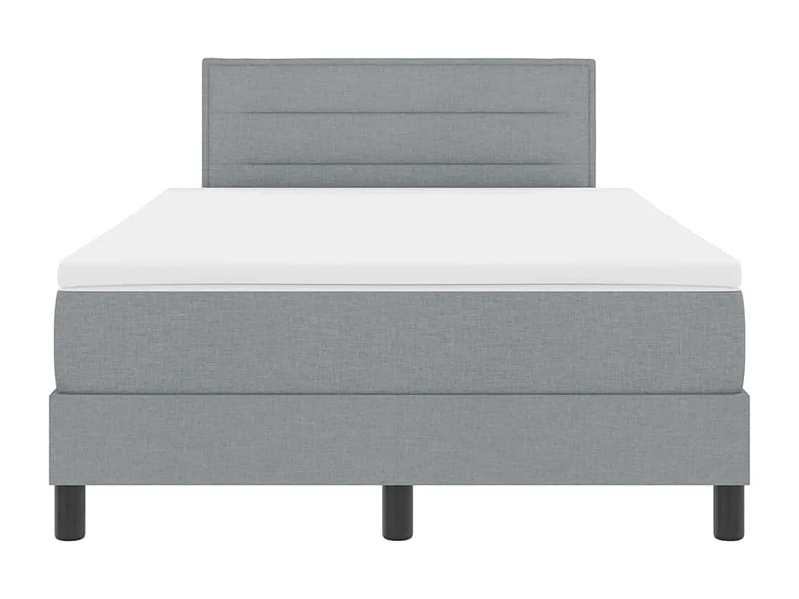 Cama box spring con colchón Gris Claro 120 x 200 cm tela