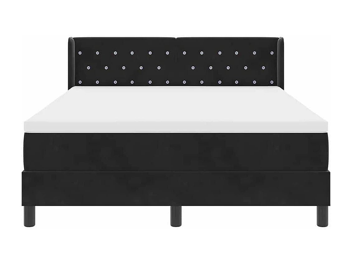 Cadre de lit avec matelas noir 100x200 cm en velours Noir