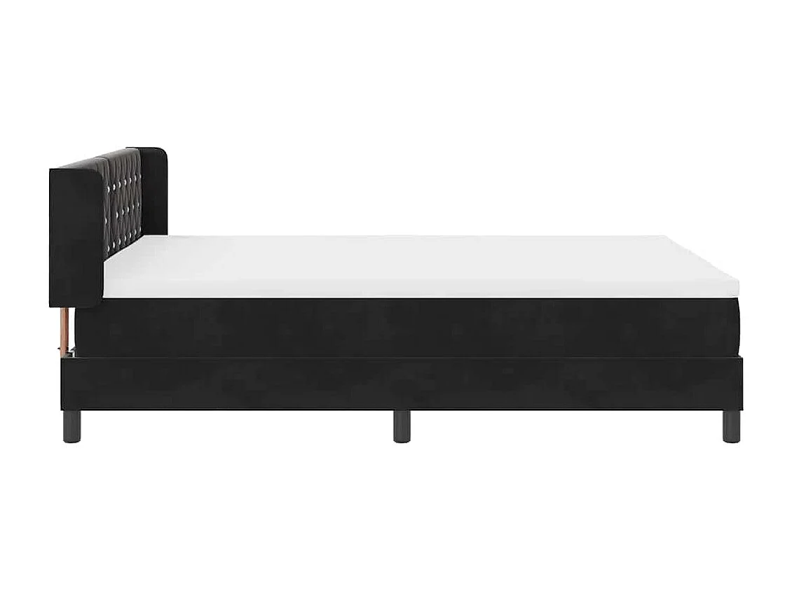 Cadre de lit avec matelas noir 100x200 cm en velours Noir