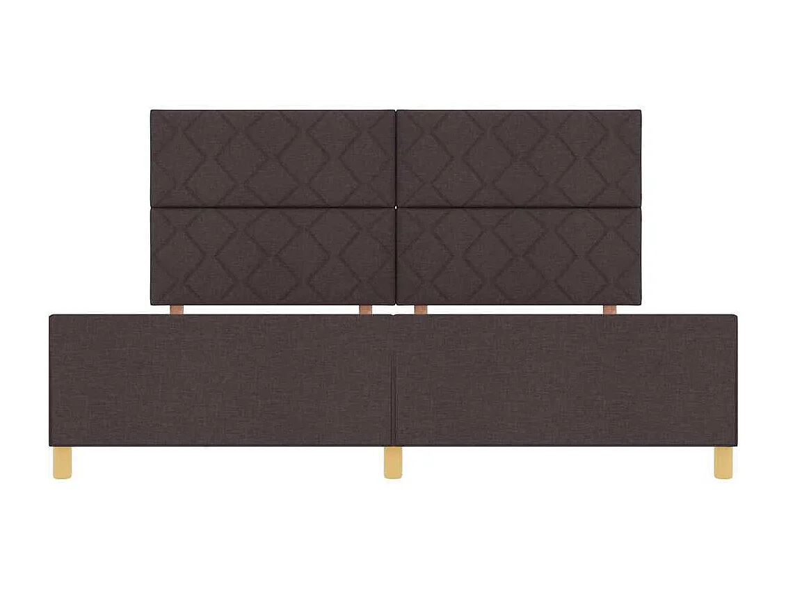 Estructura de cama con cabecera Marrón oscuro 200 x 200 cm tela