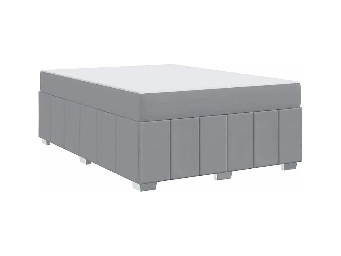 Cadre de lit avec matelas Gris clair 160 x 200 cm tissu