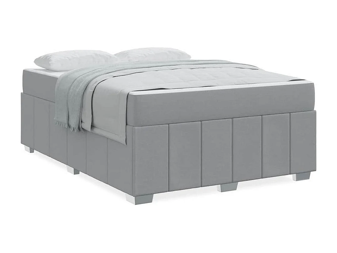 Cadre de lit avec matelas Gris clair 160 x 200 cm tissu