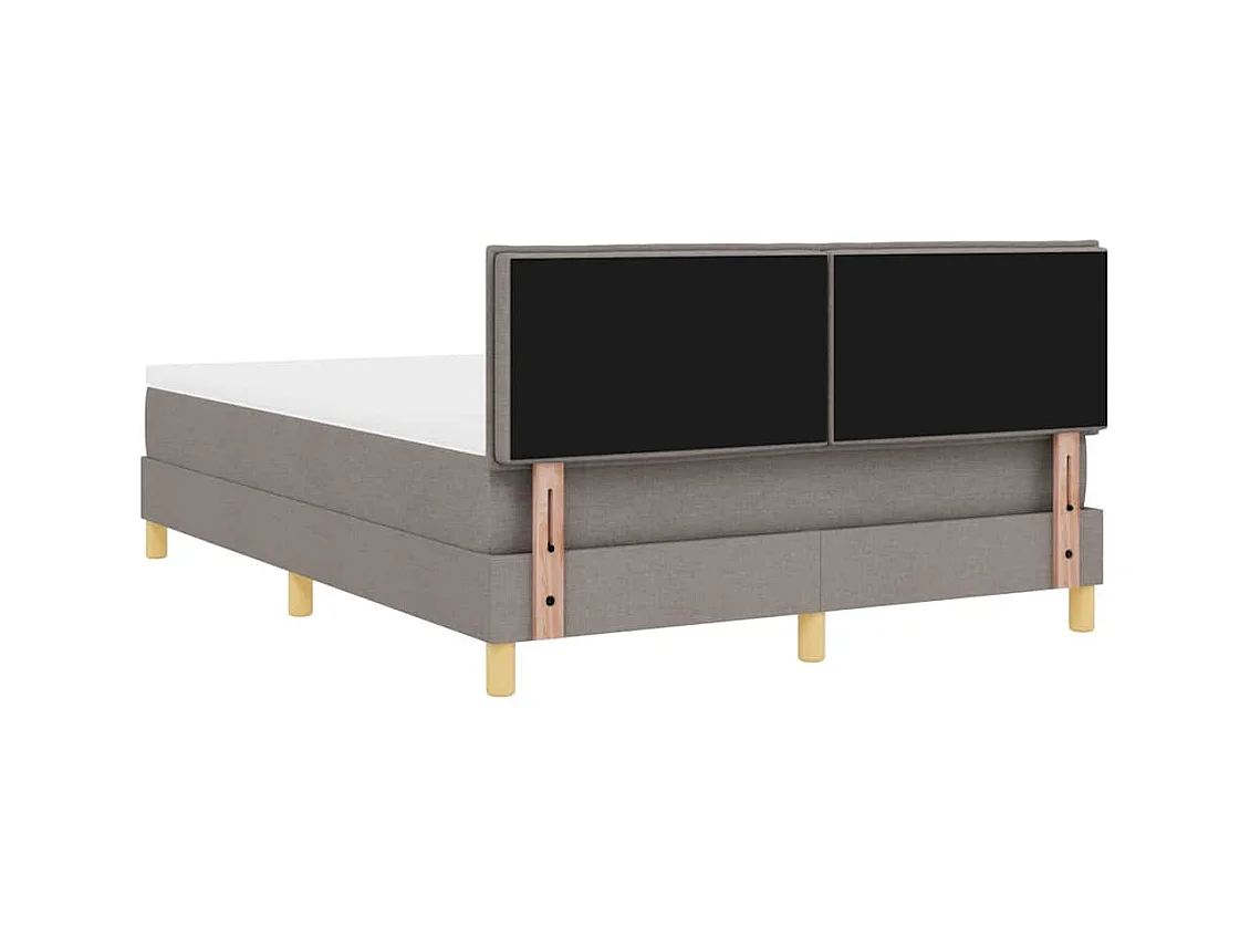 Cadre de lit avec matelas Taupe 140 x 200 cm tissu