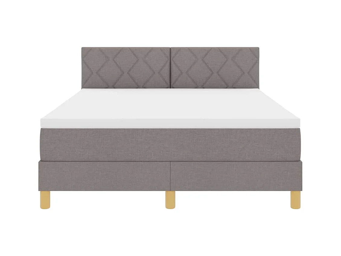 Cadre de lit avec matelas Taupe 140 x 200 cm tissu