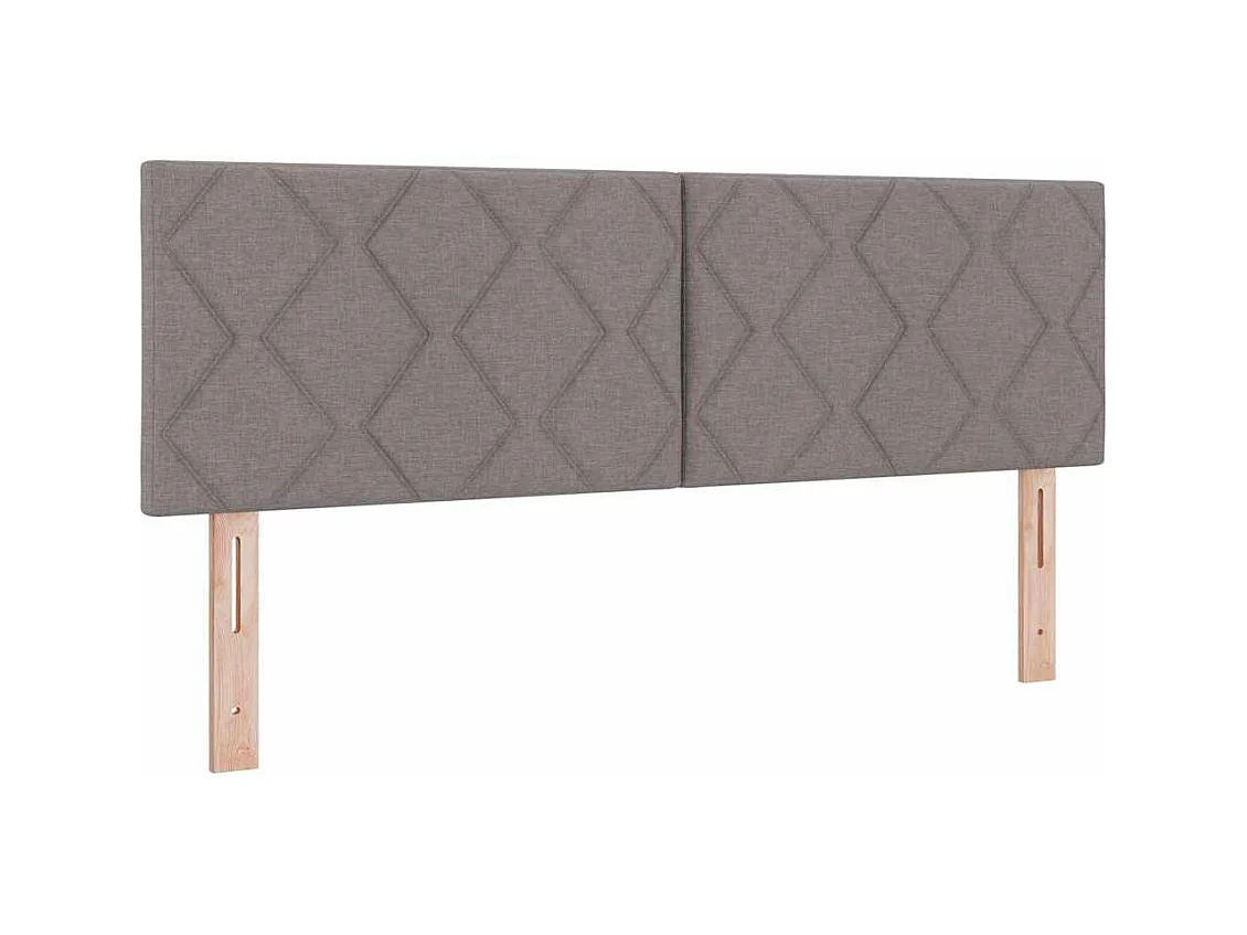 Cadre de lit avec matelas Taupe 140 x 200 cm tissu