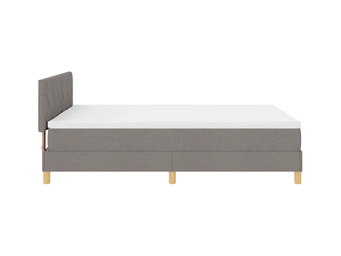 Cadre de lit avec matelas Taupe 140 x 200 cm tissu